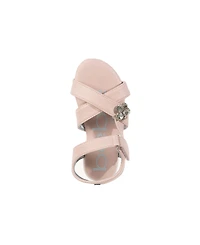 Bebe Little Girls Sporty with Flower Gem Accent Sandals