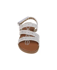 Bebe Little Girls Flat with Rhinestone and Ornamentation Sandals