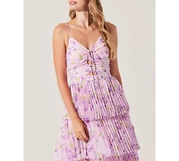 Astr the Label Women's Daytona Tie-Front Pleated Maxi Dress