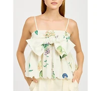 En Saison Women's Ashley Cotton Babydoll Peplum Top