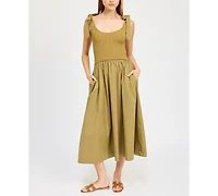 En Saison Women's Wren Mixed-Media Midi Dress