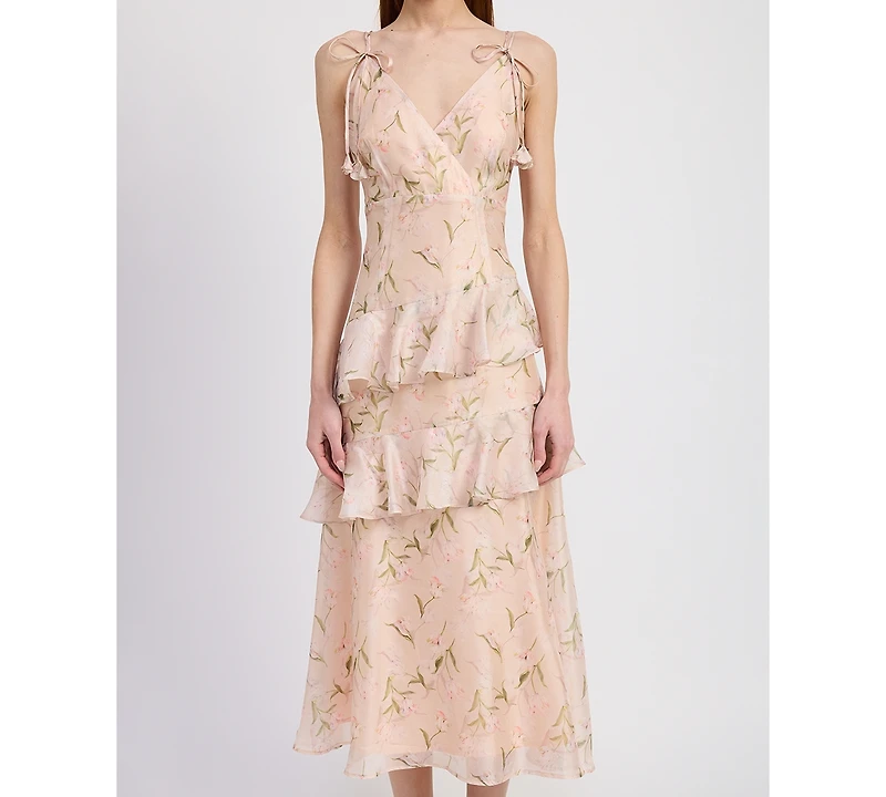 En Saison Women's Kimberly Ruffle Midi Dress