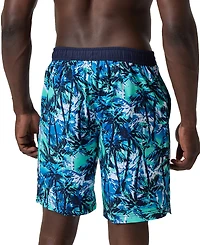 Speedo Men's Hawaiian Sky Bondi Basin Palm Print Drawstring 9" Boardshorts