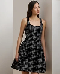 Lauren Ralph Lauren Women's Polka-Dot Belted Faille Cocktail Dress