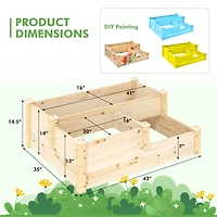 3-Tier Outdoor Raised Garden Bed Vegetable Planter Box for Patio Lawn Backyard