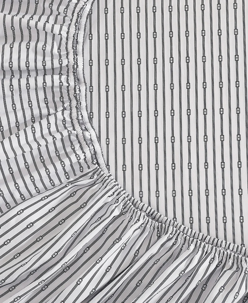 Tommy Hilfiger Printed 200-Thread Count Cotton Percale -Pc. Sheet Set