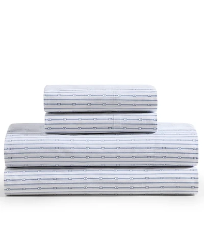 Tommy Hilfiger Printed 200-Thread Count Cotton Percale -Pc. Sheet Set