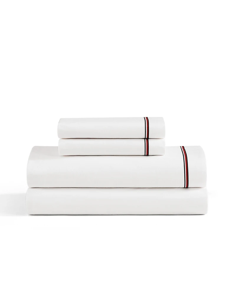 Tommy Hilfiger Printed 200-Thread Count Cotton Percale -Pc. Sheet Set