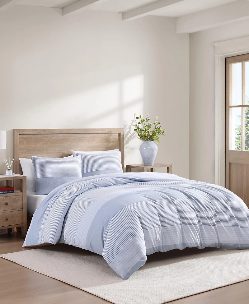 Tommy Hilfiger Modern Stripe Cotton 3-Pc. Duvet Cover Set