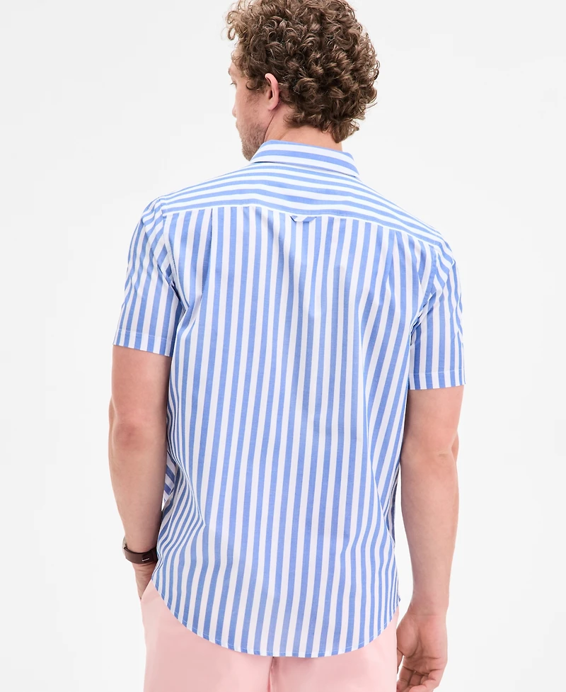 Club Room Men's Bengali Short Sleeved Striped Button-Down Shirt, Exclusively at Macy's