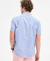 Club Room Men's Bengali Short Sleeved Striped Button-Down Shirt, Exclusively at Macy's