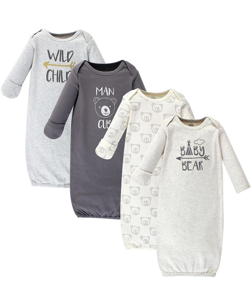Luvable Friends Baby Boys Four Pack of Interlock Fabric Gowns