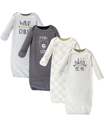 Luvable Friends Baby Boys Four Pack of Interlock Fabric Gowns