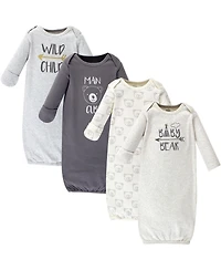 Luvable Friends Baby Boys Four Pack of Interlock Fabric Gowns