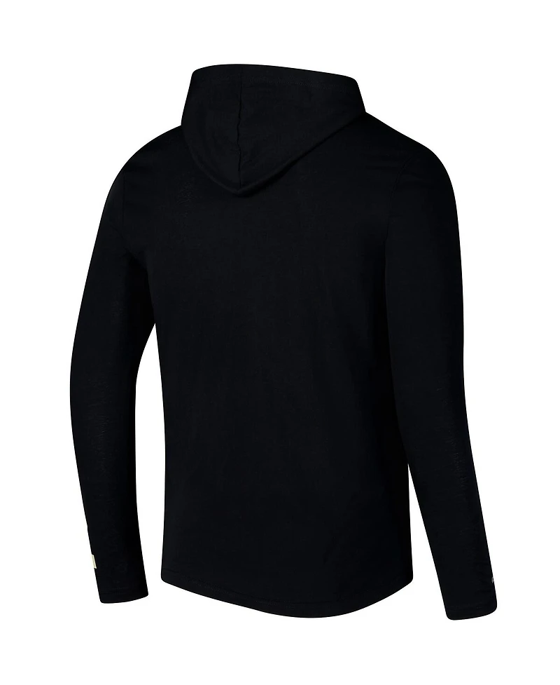 Colosseum Men's Black Purdue Boilermakers Logo Lockup Active Blend Long Sleeve T-Shirt Hoodie