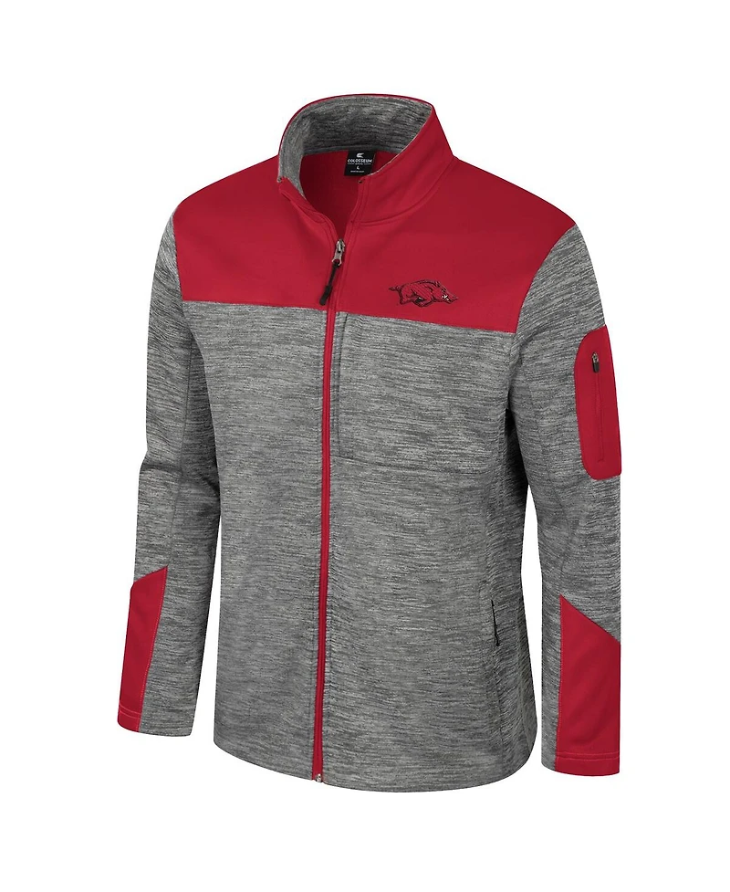 Colosseum Men's Gray/Cardinal Arkansas Razorbacks Guard Full-Zip Jacket