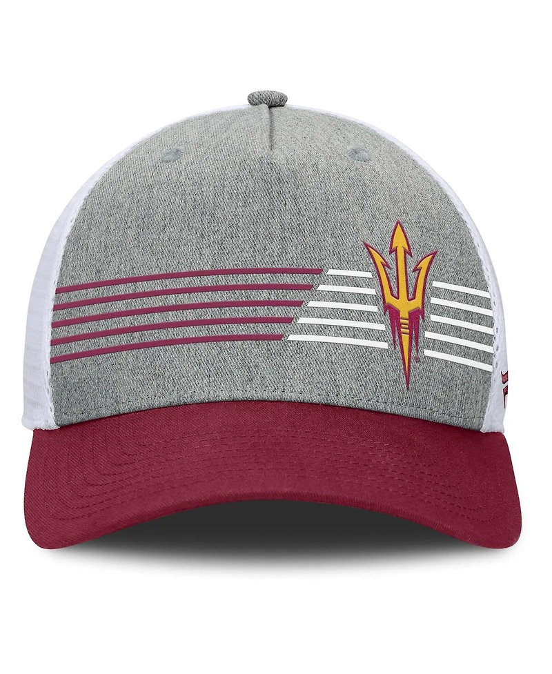 Fanatics Men's Heather Gray/Maroon Arizona State Sun Devils Profile Trucker Adjustable Hat