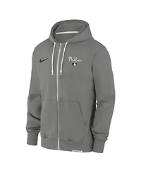 Nike Men's Charcoal Philadelphia Phillies Authentic Collection Travel Performance Full-Zip Hoodie