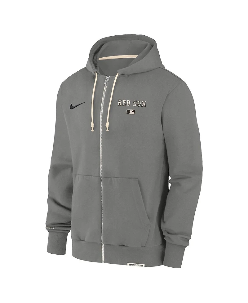 Nike Men's Charcoal Boston Red Sox Authentic Collection Travel Performance Full-Zip Hoodie
