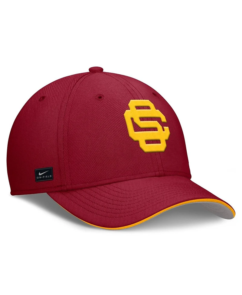 Nike Men's Cardinal Usc Trojans 2025 Dugout Coaches Rise Swoosh Performance Flex Hat