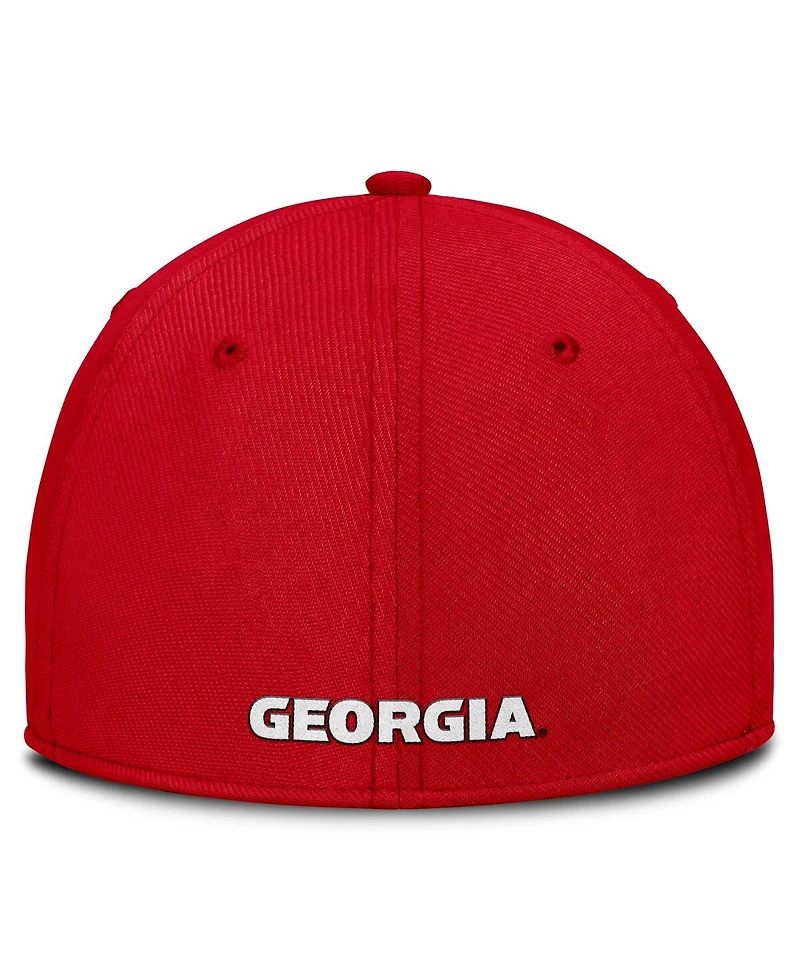Nike Men's Red Georgia Bulldogs 2025 Dugout Coaches Rise Swoosh Performance Flex Hat