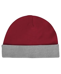 Outerstuff Baby Boys and Girls 3-Piece Oklahoma Sooners Dynamic Duo Bodysuit, Bib and Cuffed with Knit Hat Set