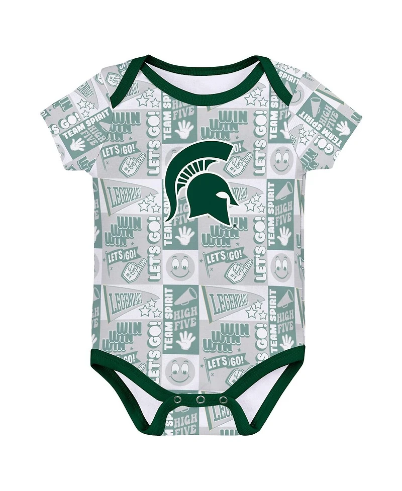 Outerstuff Newborn Green Michigan State Spartans Sunday Comics Bodysuit 3-Pack