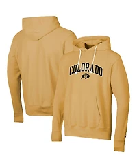 Champion Men's Gold Colorado Buffaloes Skinny Arch Over Vintage Wash Pullover Hoodie