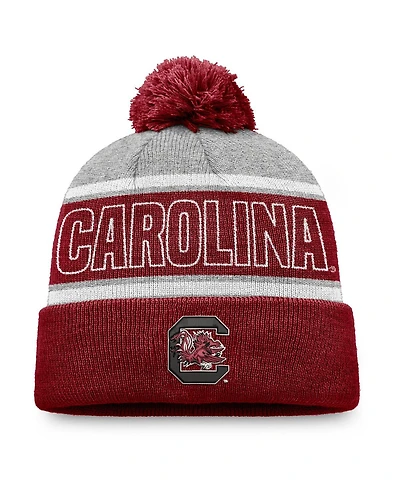 Top of the World Men's Garnet South Carolina Gamecocks Two-Tone Cuffed with Pom Knit Hat