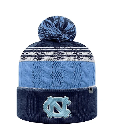 Top of the World Men's Carolina Blue North Carolina Tar Heels Altitude Cuffed with Pom Knit Hat