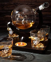 The Wine Savant U.s. Marine Globe Whiskey Decanter Set