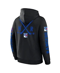 Fanatics Men's Black New York Rangers Big City Legacy Fleece Pullover Hoodie