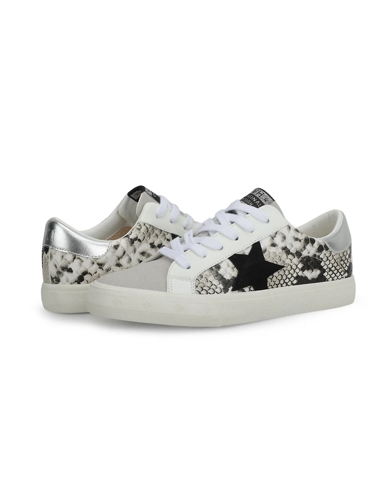 Grande White Black Snake Grey Pop Women's Sneaker by Vintage Havana
