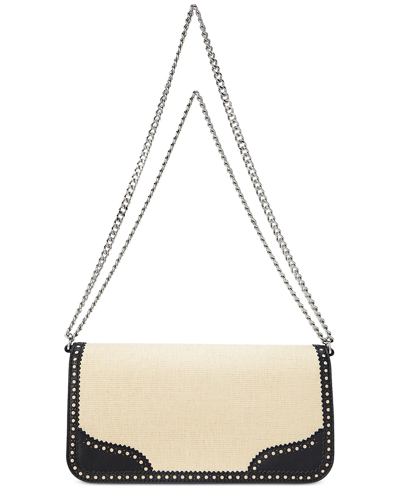 Lauren Ralph Lauren Straw & Leather Sawyer Bag