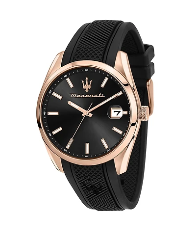 Maserati Men's Date Black Silicone Watch, 43mm
