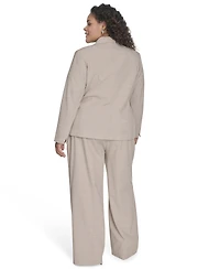 Calvin Klein Plus Windowpane Double-Breasted Jacket