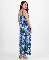 Jamie & Layla Petite Printed Twist-Front Sleeveless Maxi Dress