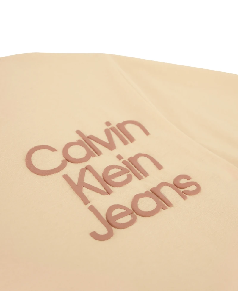 Calvin Klein Big Boys Left Chest Stack Short Sleeve T-Shirt