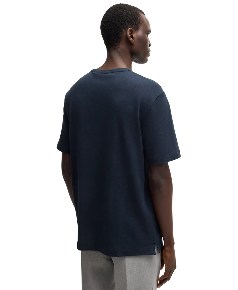 Boss by Hugo Men's Cotton Linen Regular-Fit T-Shirt