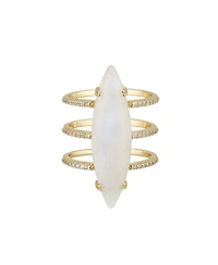 Adornia Fine Moonstone Marquis Ring 14k gold vermeil