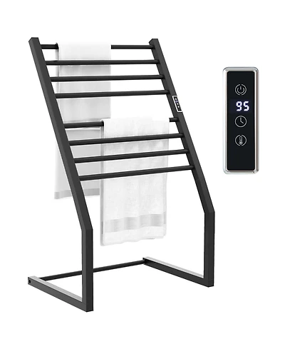 8 Bars Freestanding Wall Mounted Towel Warmer Rack with Led Display