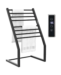 8 Bars Freestanding Wall Mounted Towel Warmer Rack with Led Display