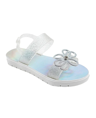 Bebe Little Girls Sparkly Summer with Rhinestone and Bow Sandals