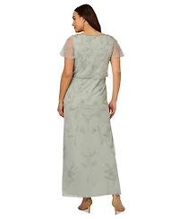 Adrianna Papell Plus Size Beaded Blouson Dress