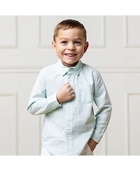 Hope & Henry Boys Long Sleeve Seersucker Button Down Shirt