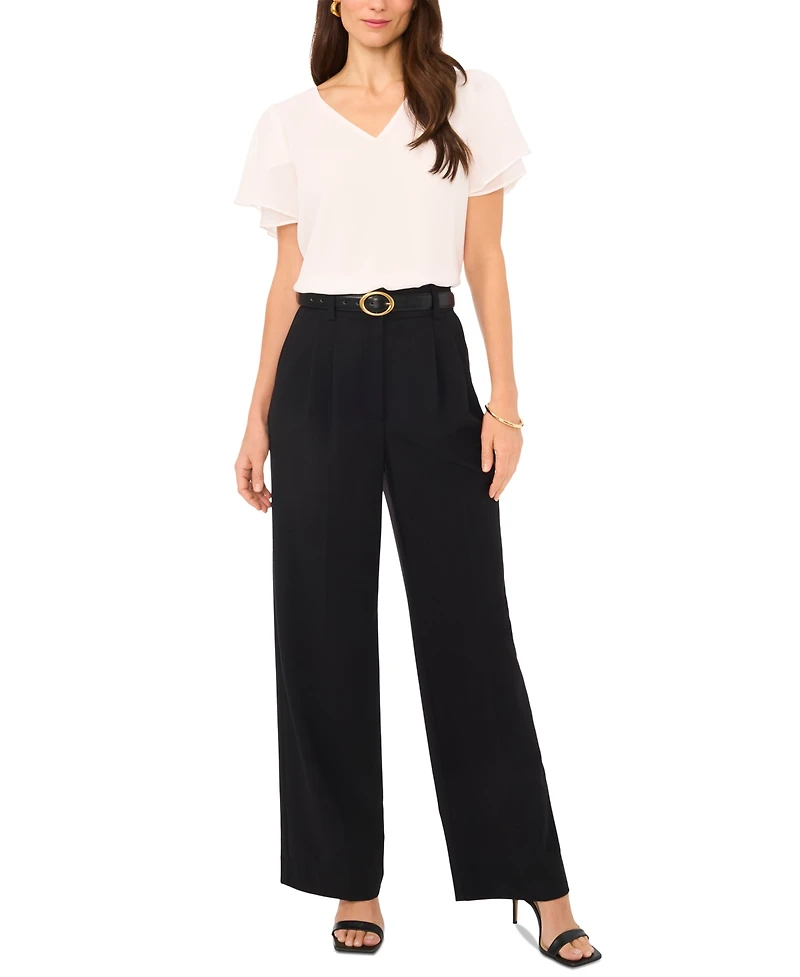 Vince Camuto Women's V-neck Tulip Sleeve Blouse