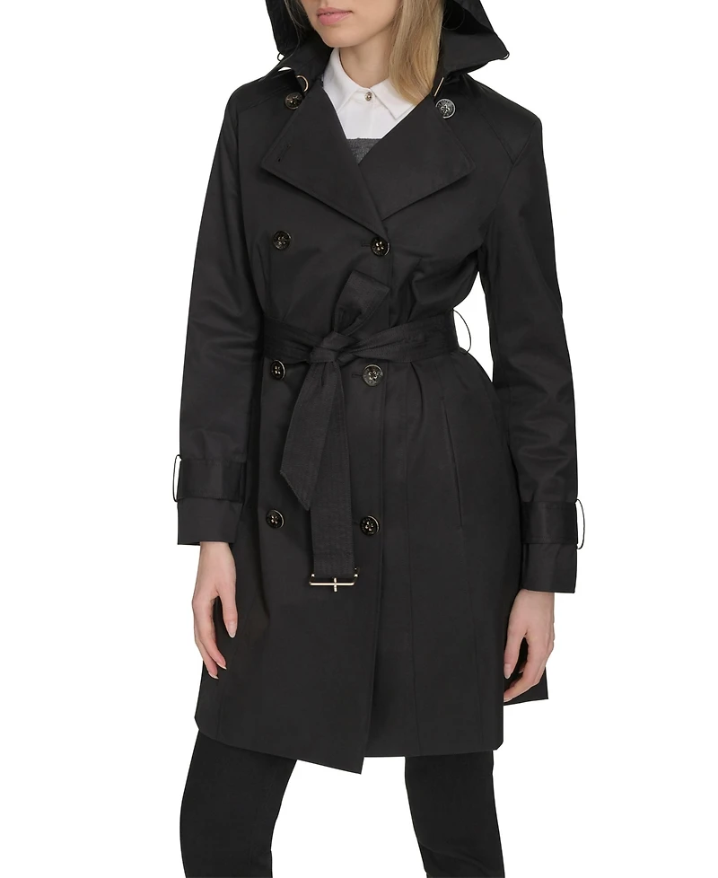 Cole Haan Signature Women's 36 1/2” D/B Trench Coat With Removable Hood