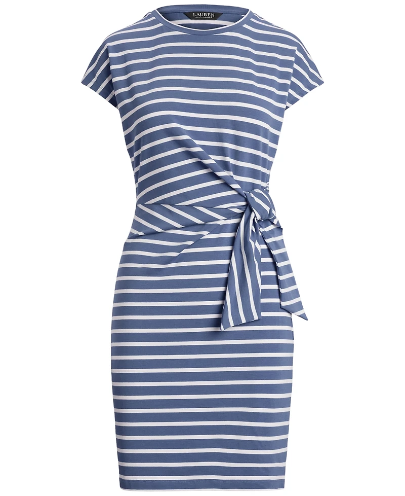 Lauren Ralph Lauren Women's Striped Tie-Front Jersey Dress