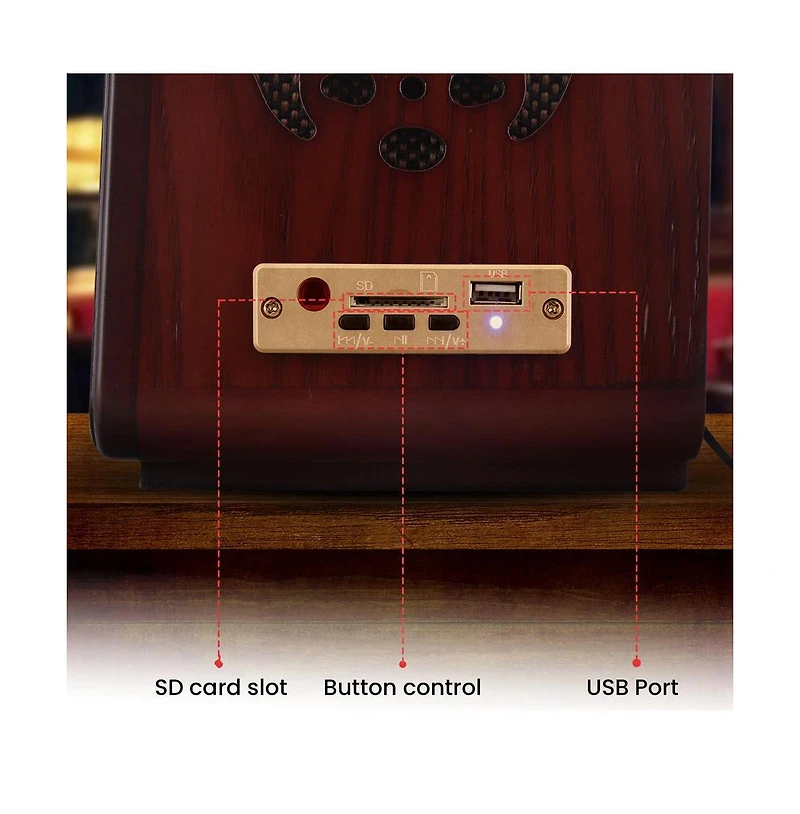 Pyle Retro Classic-Style Bluetooth Radio Speaker – Am/Fm, Usb & Sd Playback