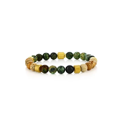 Stainless Steel, 8mm Genuine Bead Bracelet